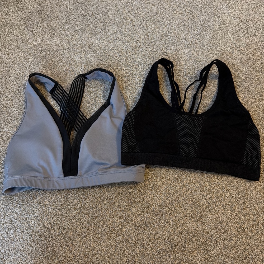 Women's Black and Gray Sports Bras